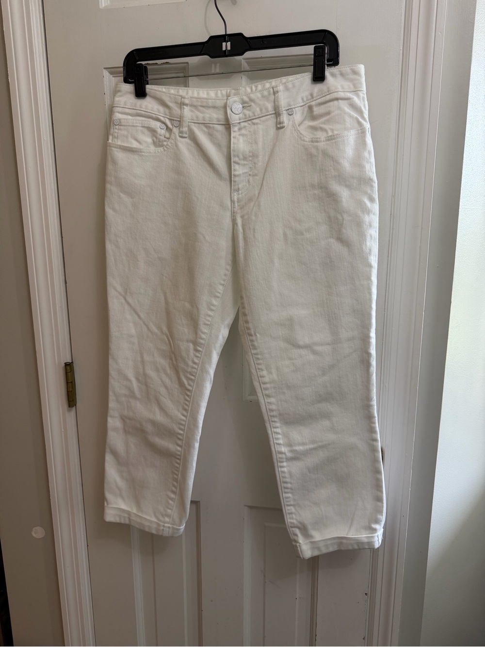 TORY BURCH Alexa Cropped Skinny White Jeans Sz 31 - Picture 2 of 8